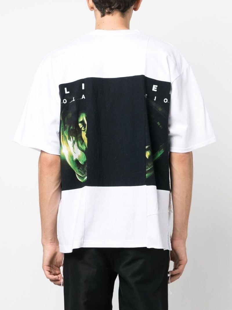 graphic-print patchwork T-shirt - 4