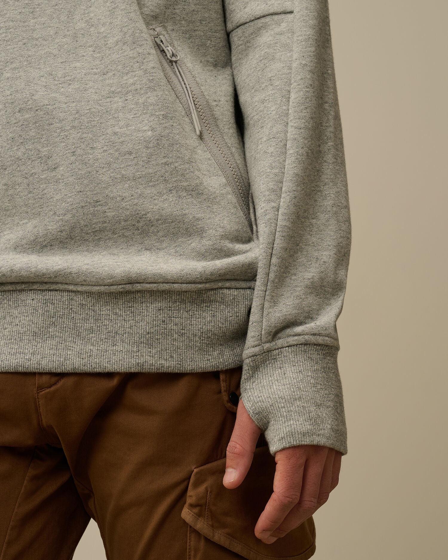 Diagonal Raised Fleece Goggle Hooded Sweatshirt - 4