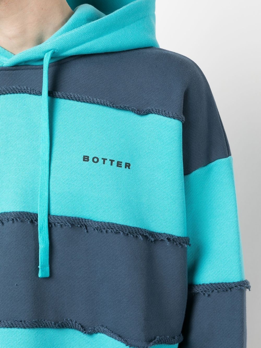 stripe-panelled organic cotton hoodie - 5
