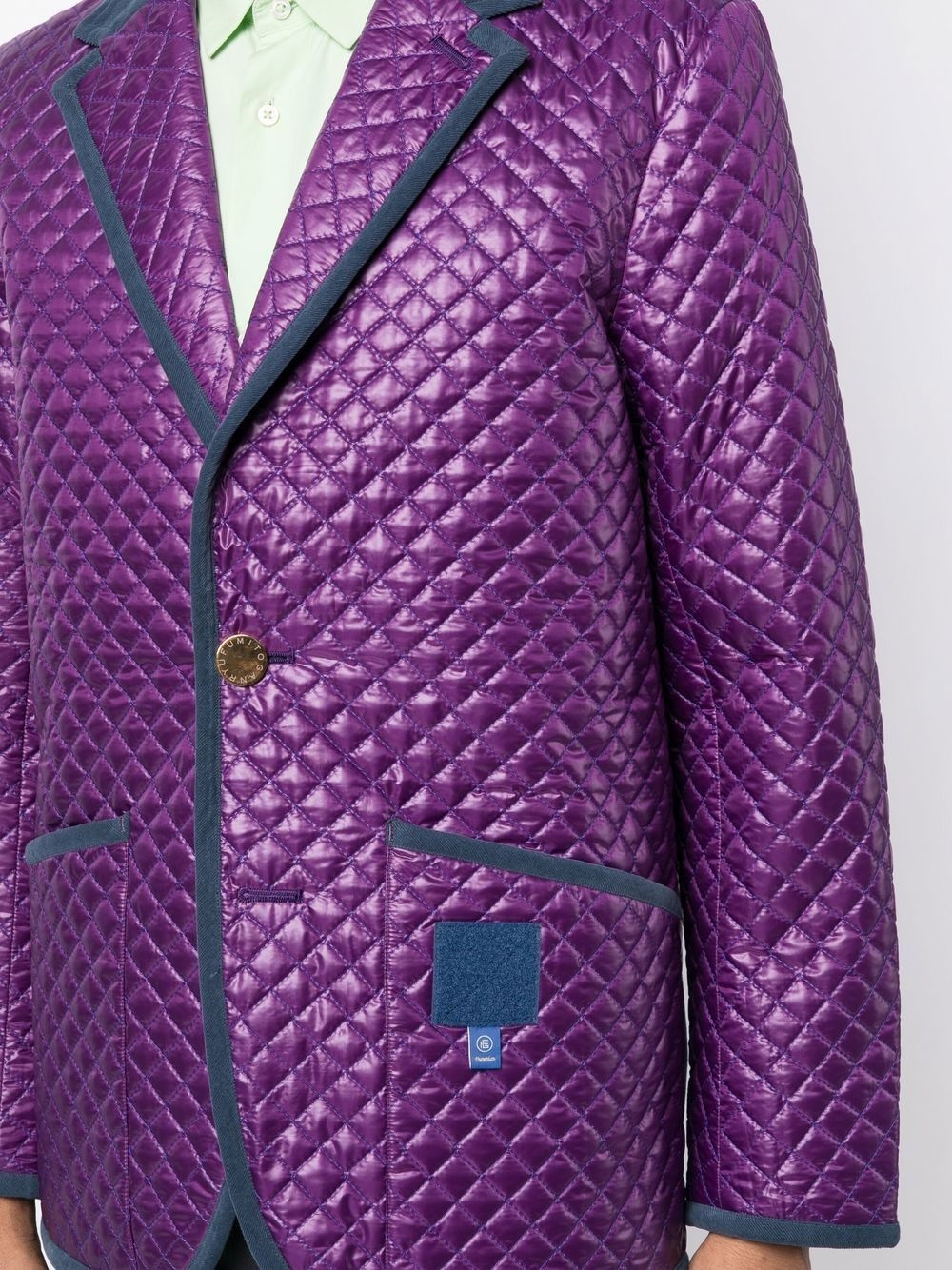 quilted single-breasted blazer - 5