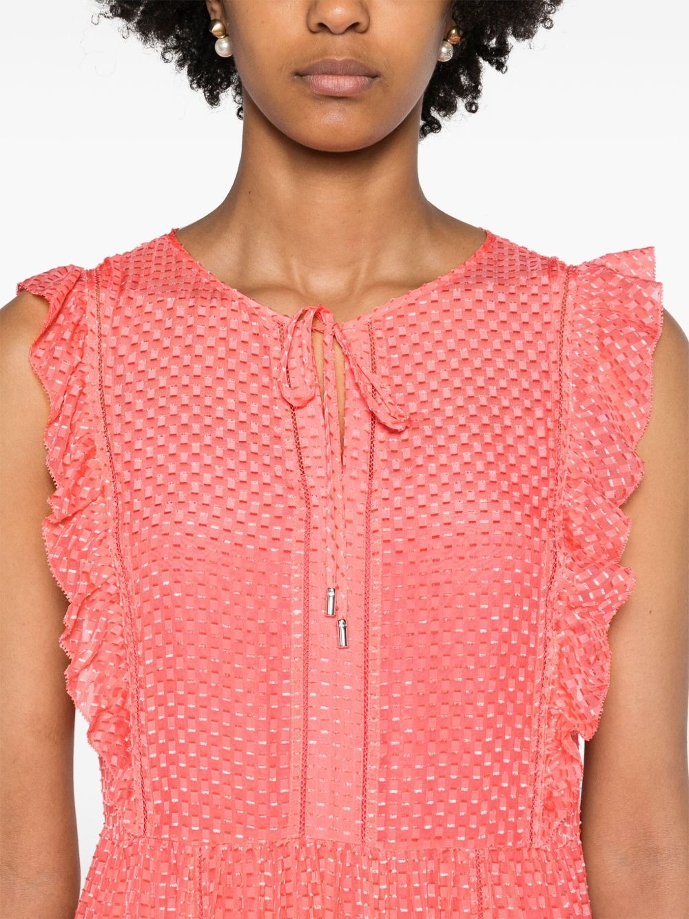 tiered textured midi dress - 5