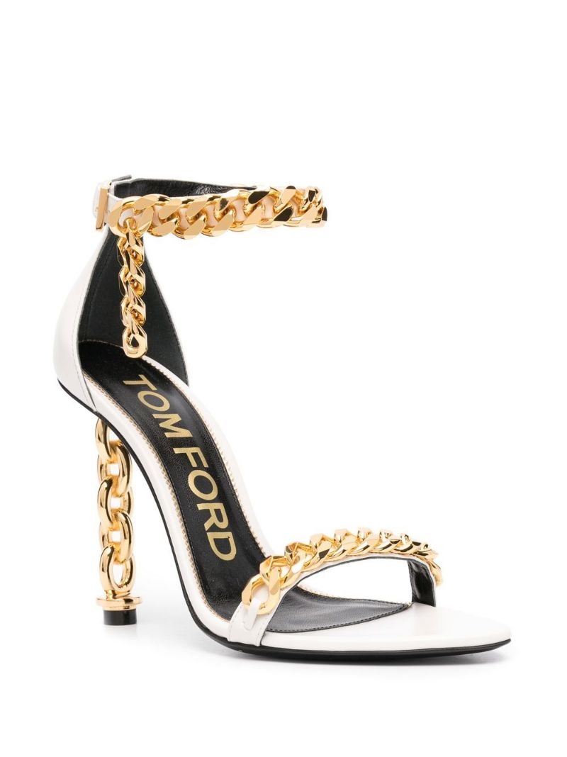 chain-link detailed 105mm heel sandals - 2