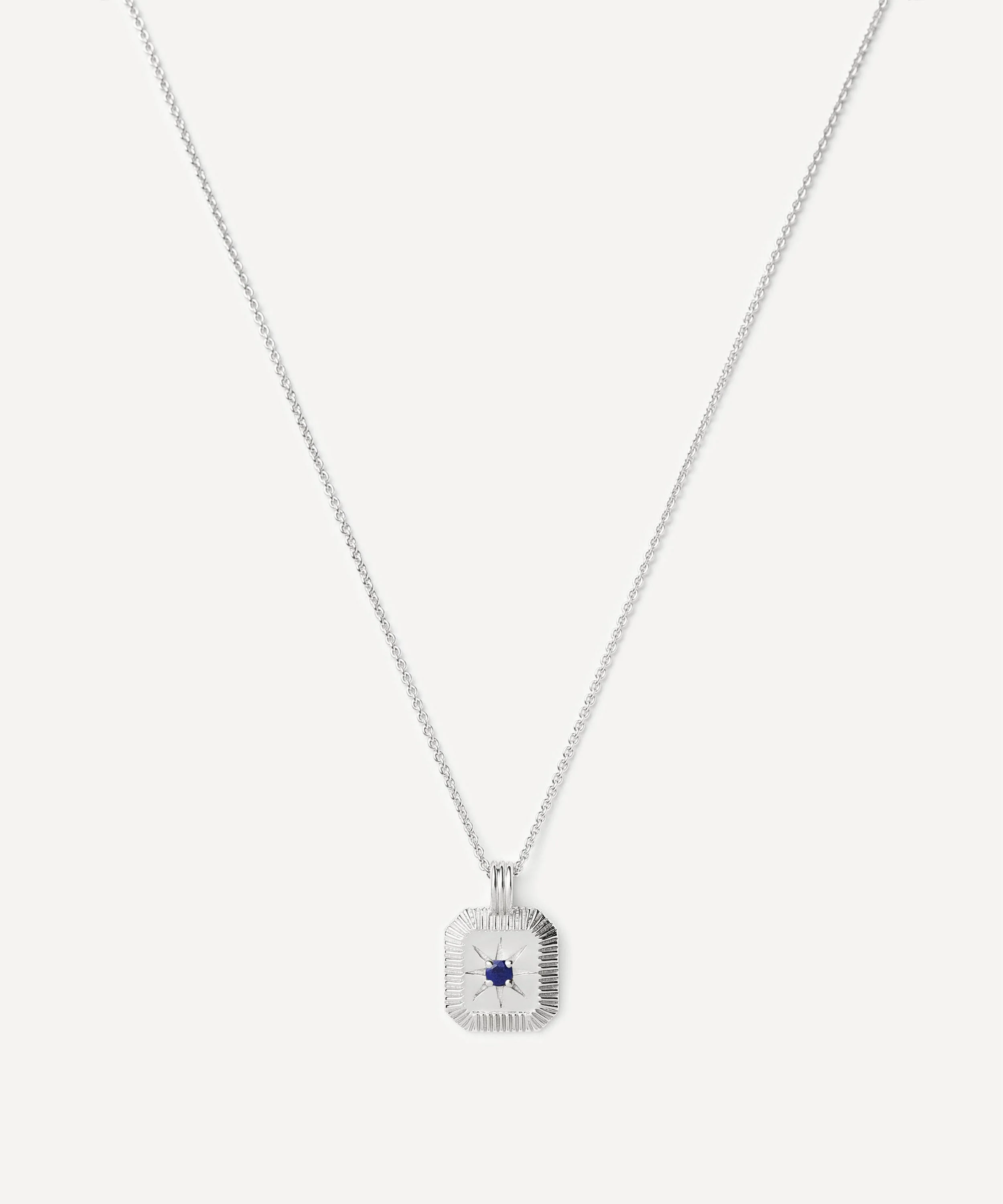 Sterling Silver September Birthstone Pendant Necklace - 1