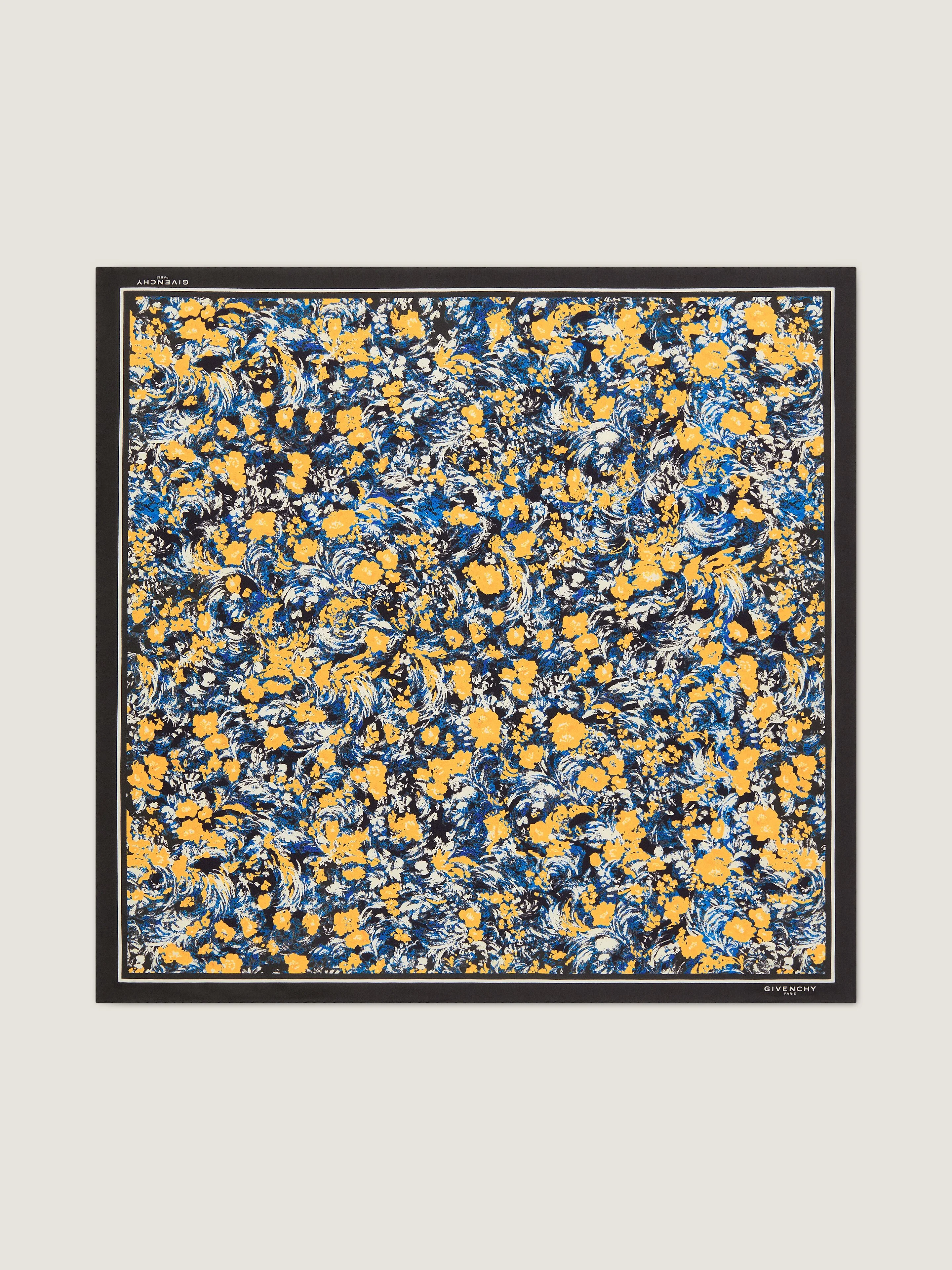 SQUARE IN SILK WITH FLORAL PRINT - 1