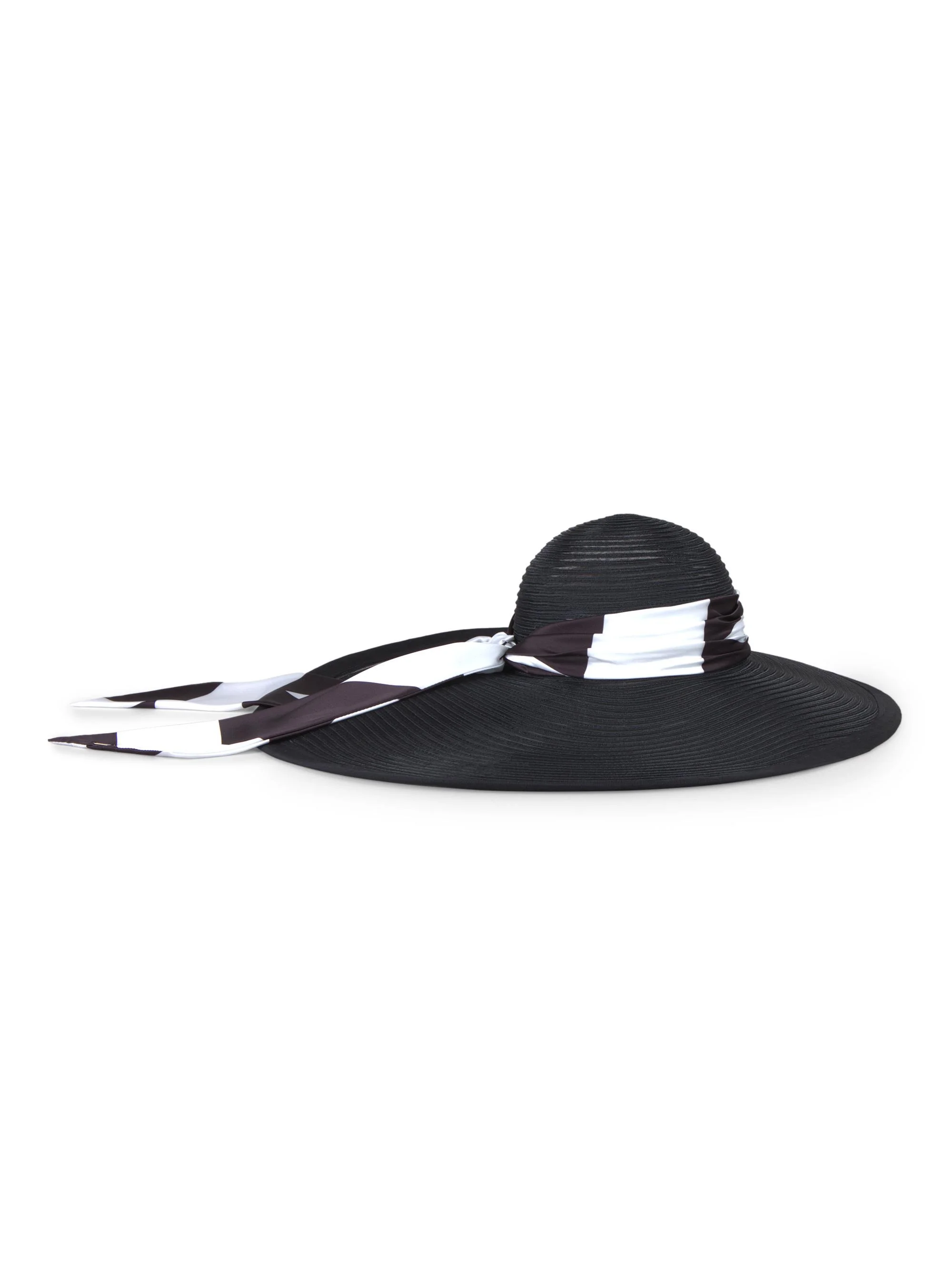 Women's Sydney Scarf Asymmetric Sun Hat - Black - 1