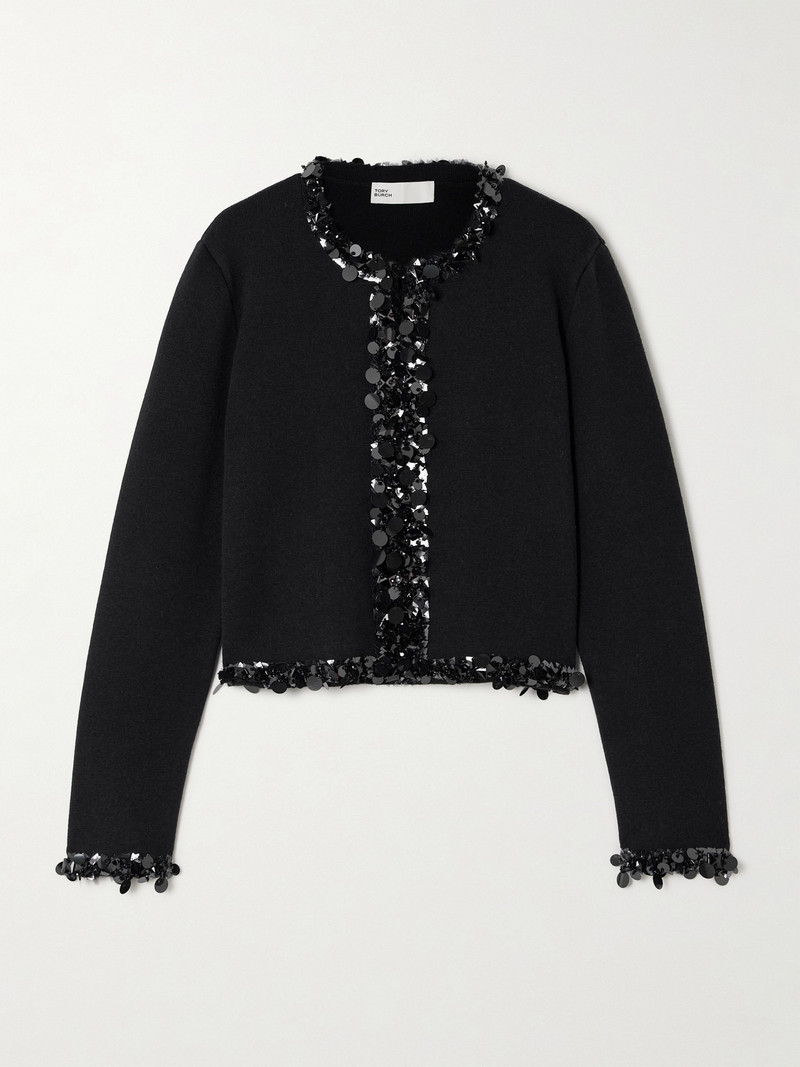 Kendra Embellished Wool And Cashmere-blend Cardigan 1