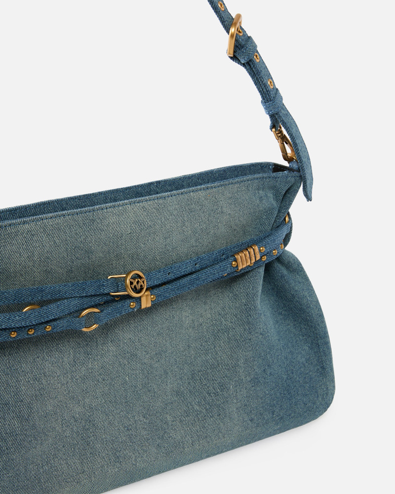 BELT BAG BIG LARGE SHOULDER BAG IN DENIM 3