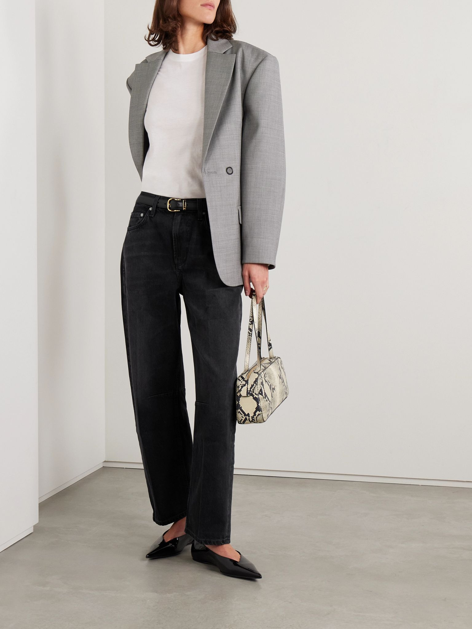 Miro mid-rise barrel-leg jeans Black - 2