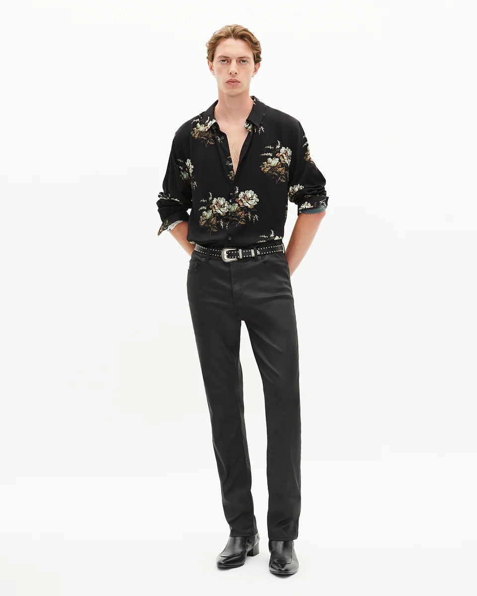GREEN AND BLACK FLORAL PRINT SHIRT - 1