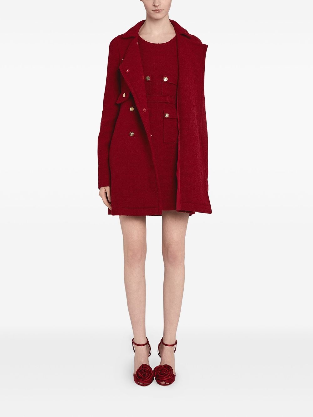 bouclé button-detailed dress - 6