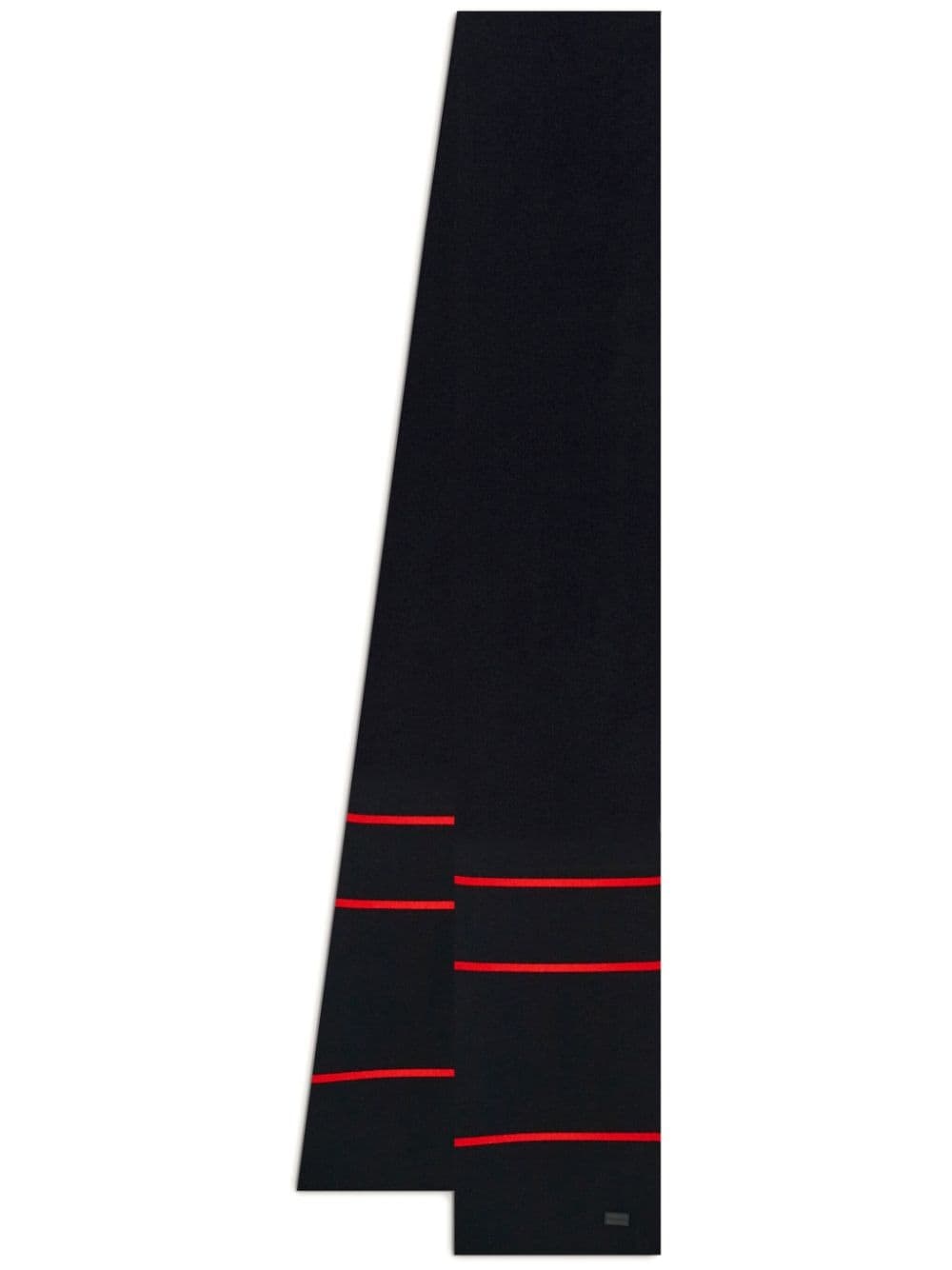 logo-patch two-tone striped scarf - 1