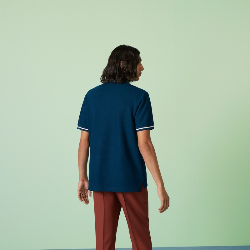 Wool cotton jersey polo shirt 6
