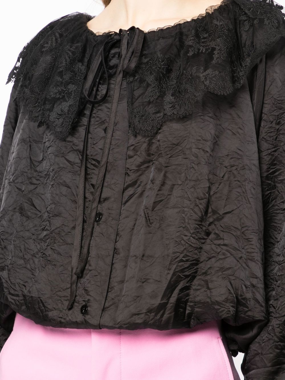 lace-collar long-sleeve blouse - 5