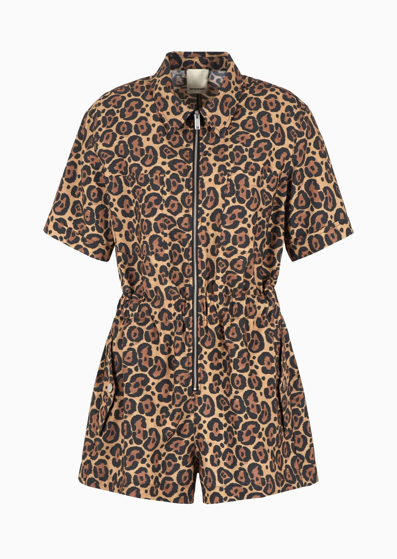 Emporio Armani Sustainability Values Capsule Collection recycled modal short jumpsuit with zip - 1