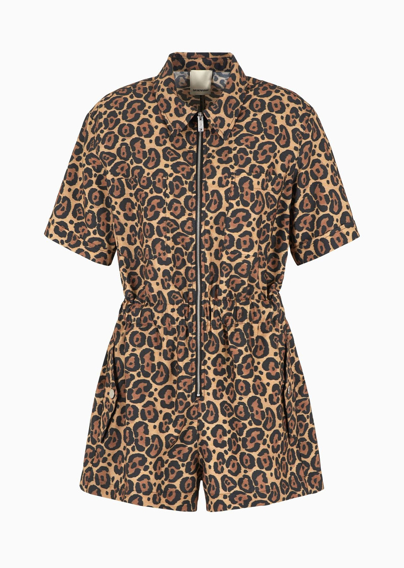Emporio Armani Sustainability Values Capsule Collection recycled modal short jumpsuit with zip 1