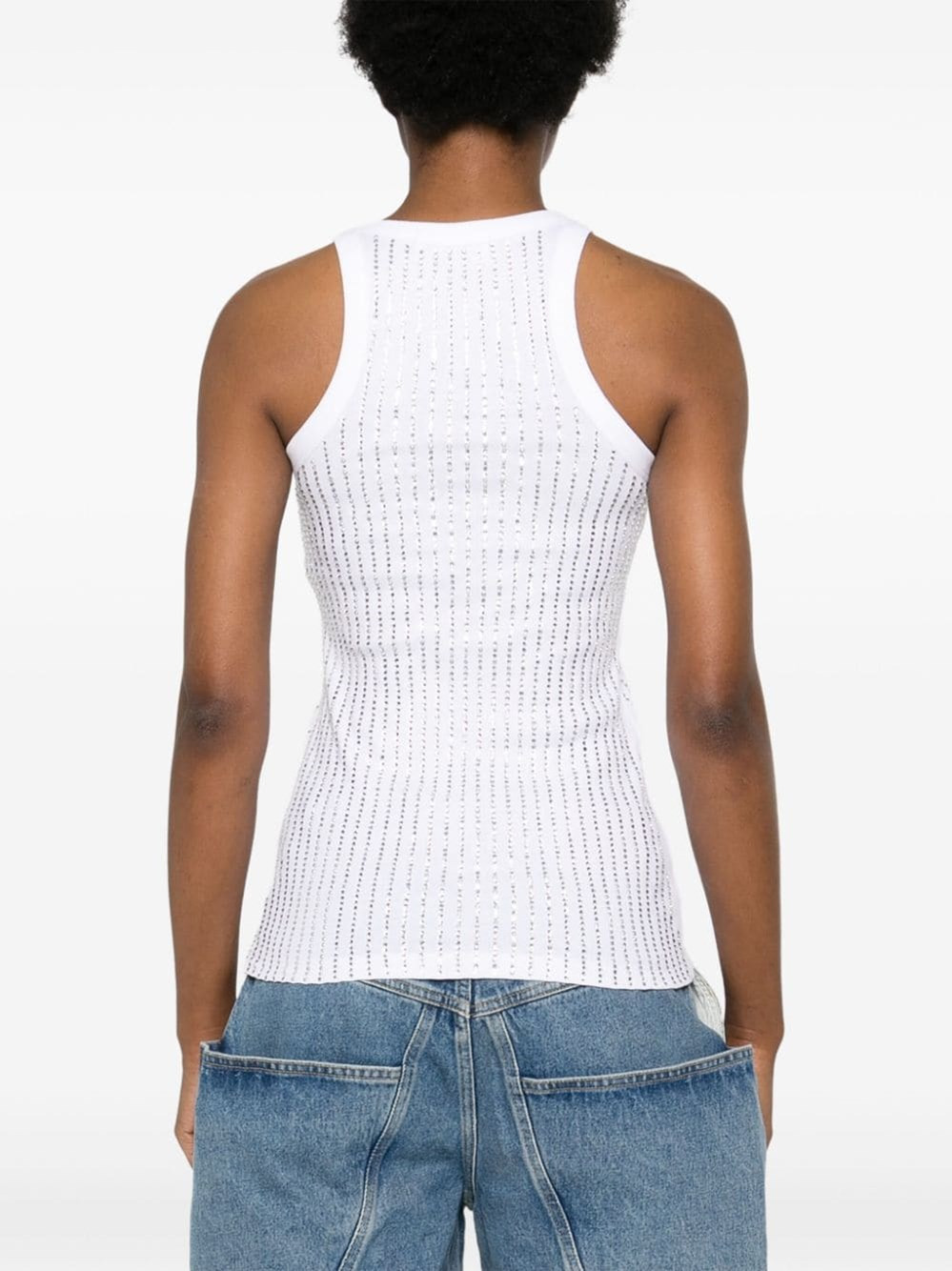 Strass embellished cotton top - 2