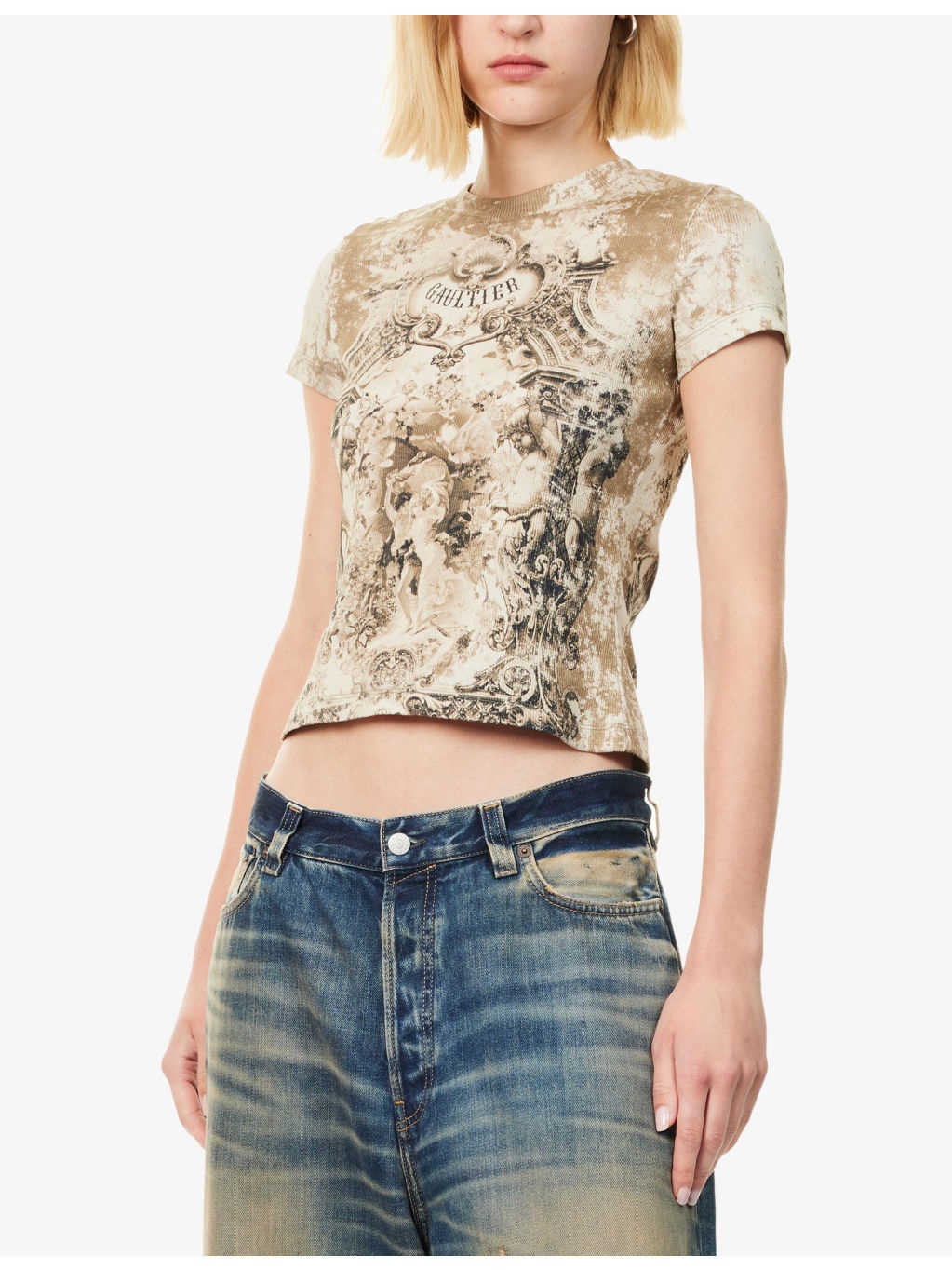 Printed Ribbed Stretch-Cotton T-Shirt - 3