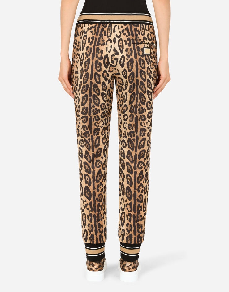 Jersey jogging pants with leopard print - 2