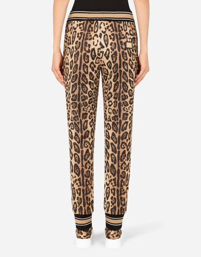 Dolce & Gabbana Jersey jogging pants with leopard print outlook