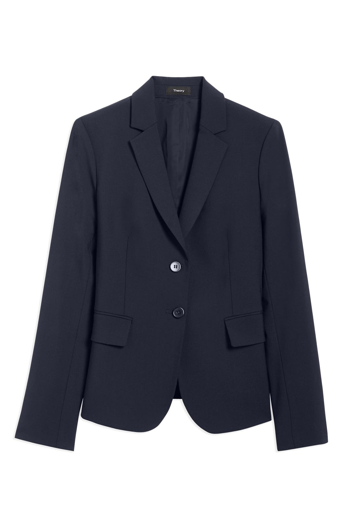 Theory Carissa Good Wool Blazer in Nocturne Navy at Nordstrom - 2