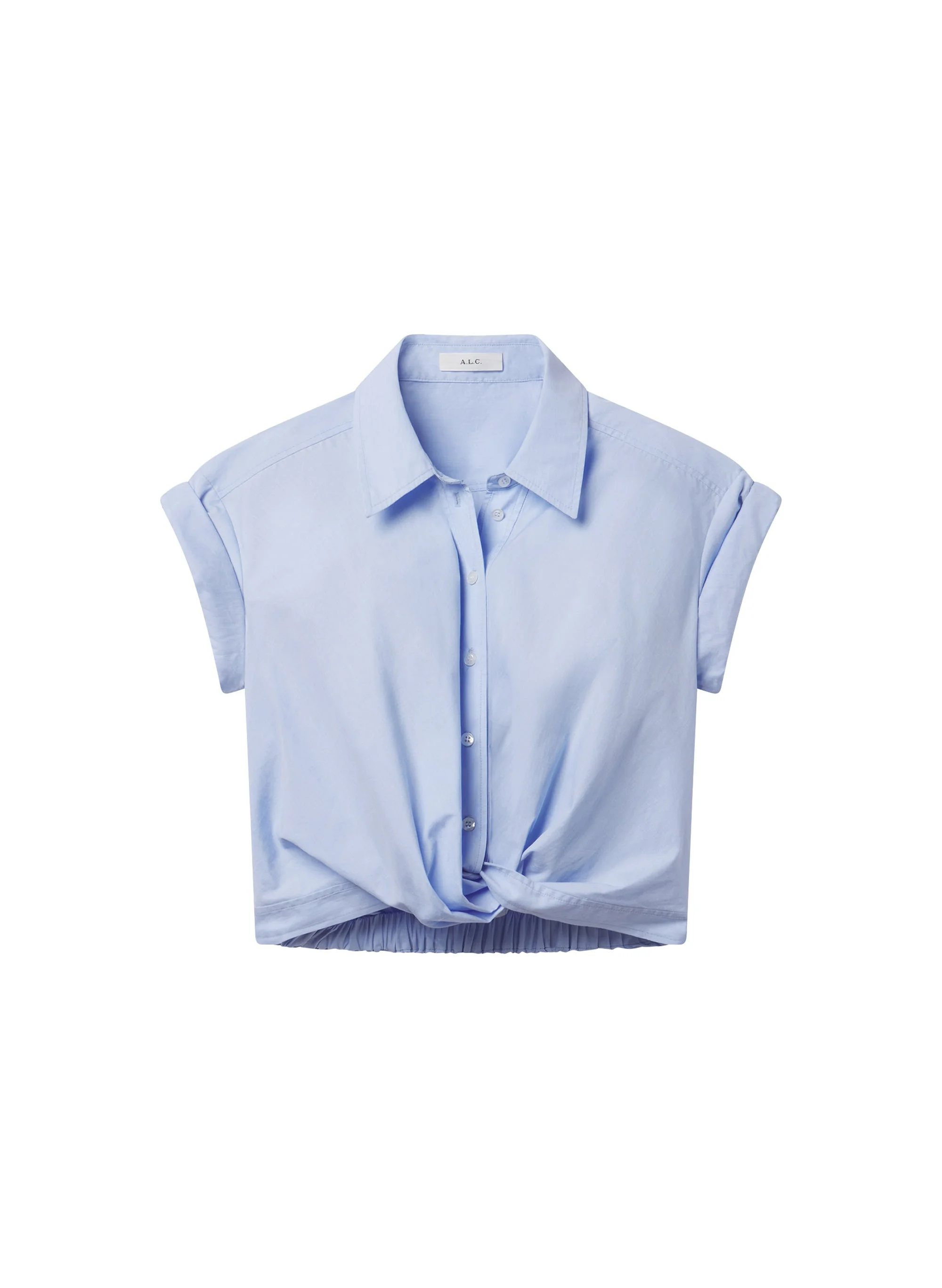 Lily Short Sleeve Cropped Cotton Shirt - 1