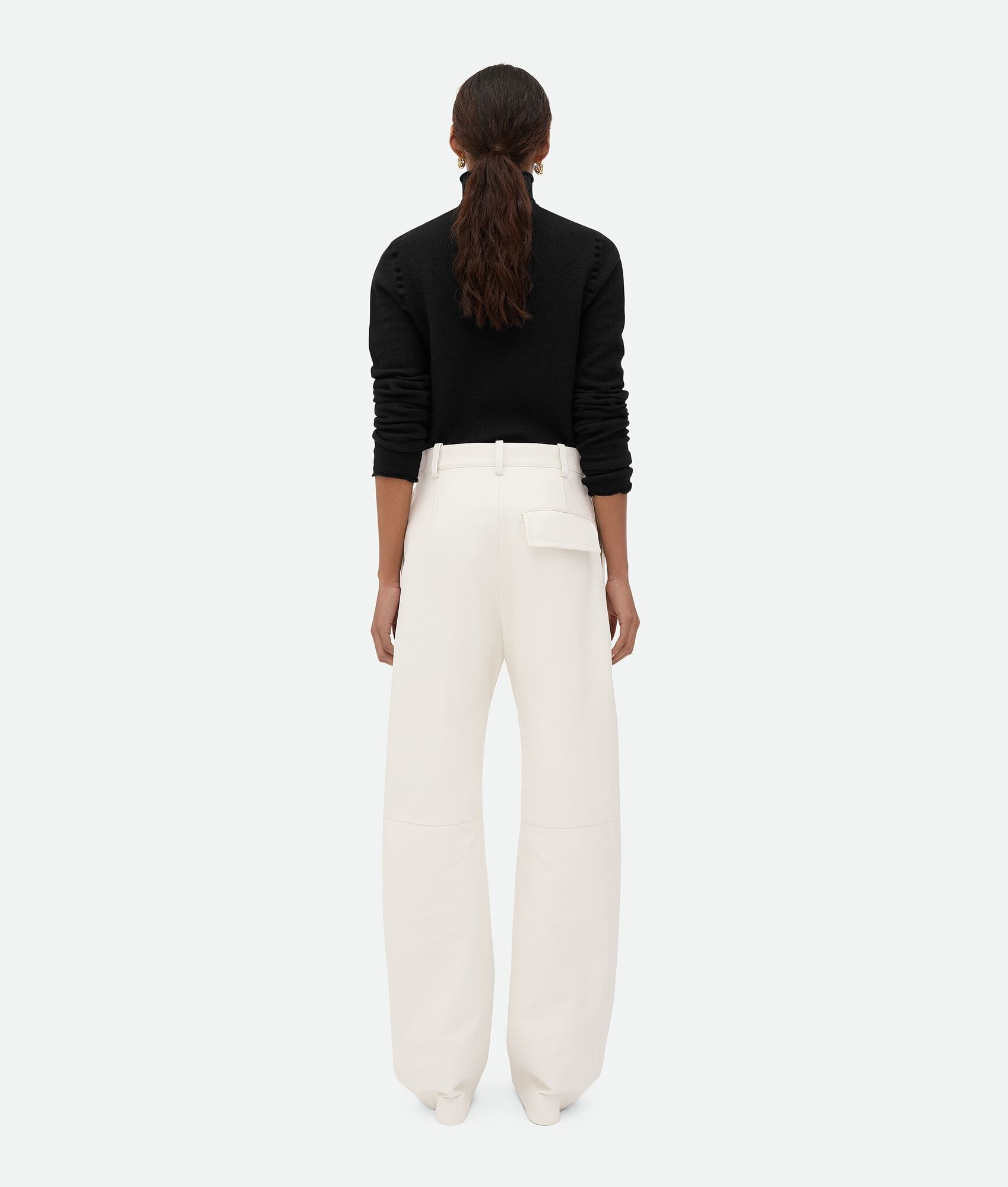 Leather Rounded Leg Trousers - 3