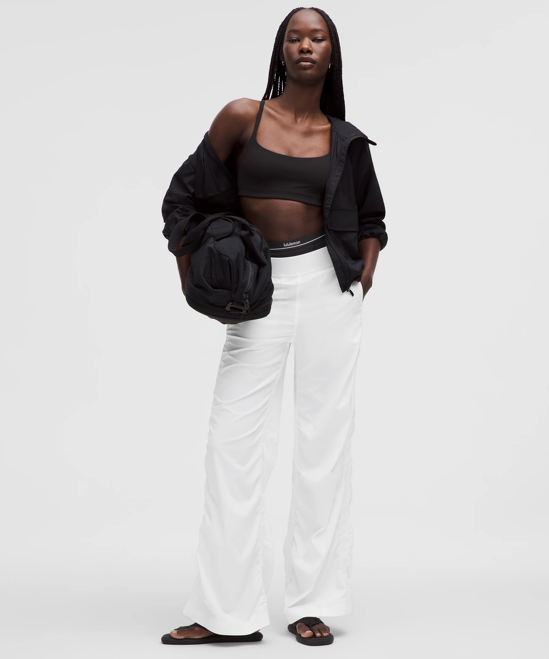 Ruched High-Rise Wide-Leg Pant - 2