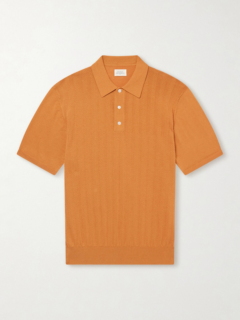 Pointelle-Knit Cotton Polo Shirt 1