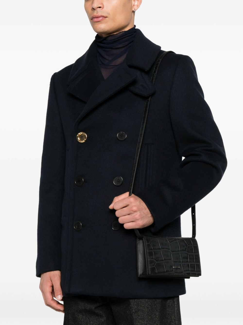 crocodile-embossed leather clutch - 2