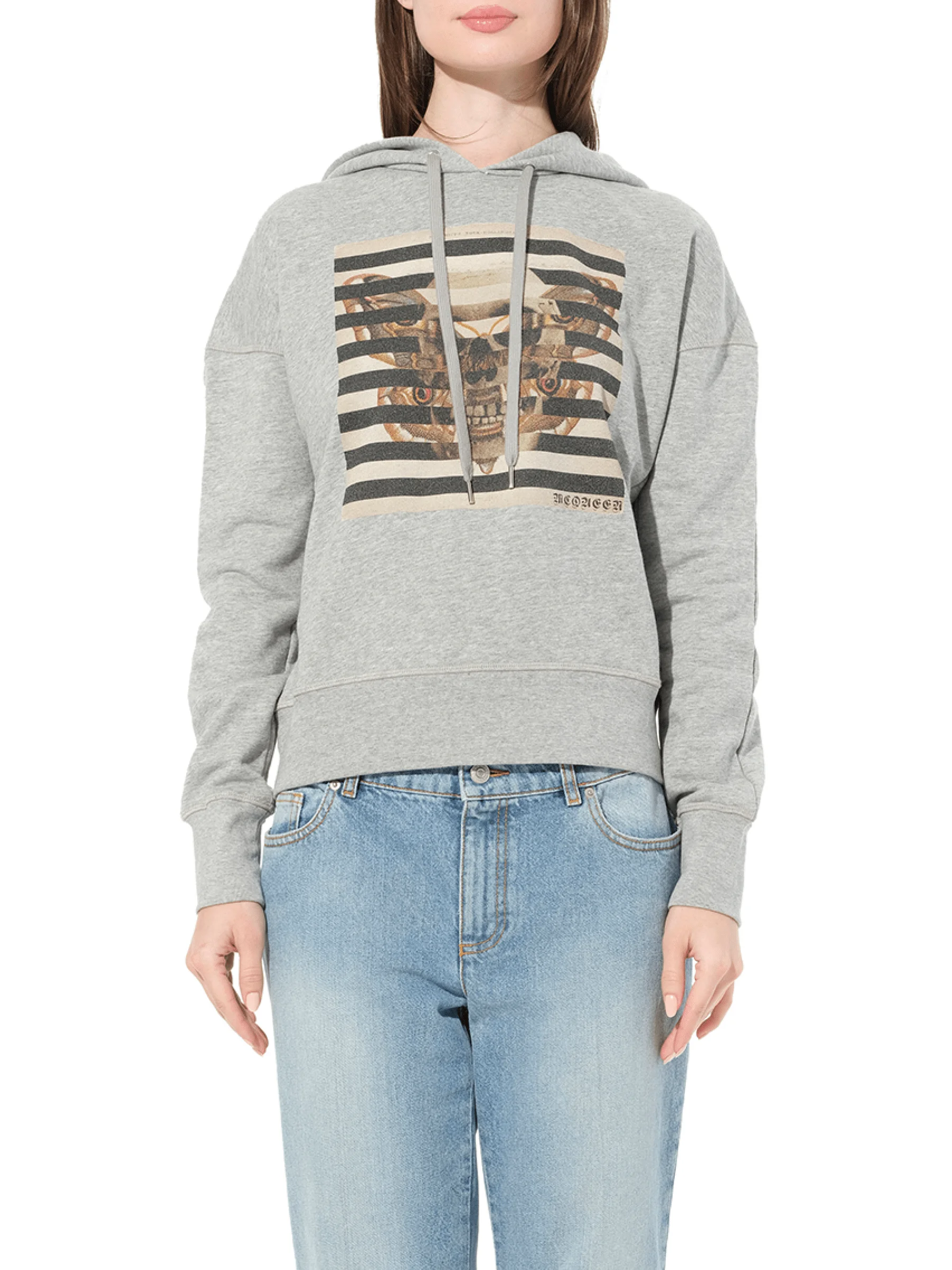 Butterfly Skull Sweatshirt in Grey - 1