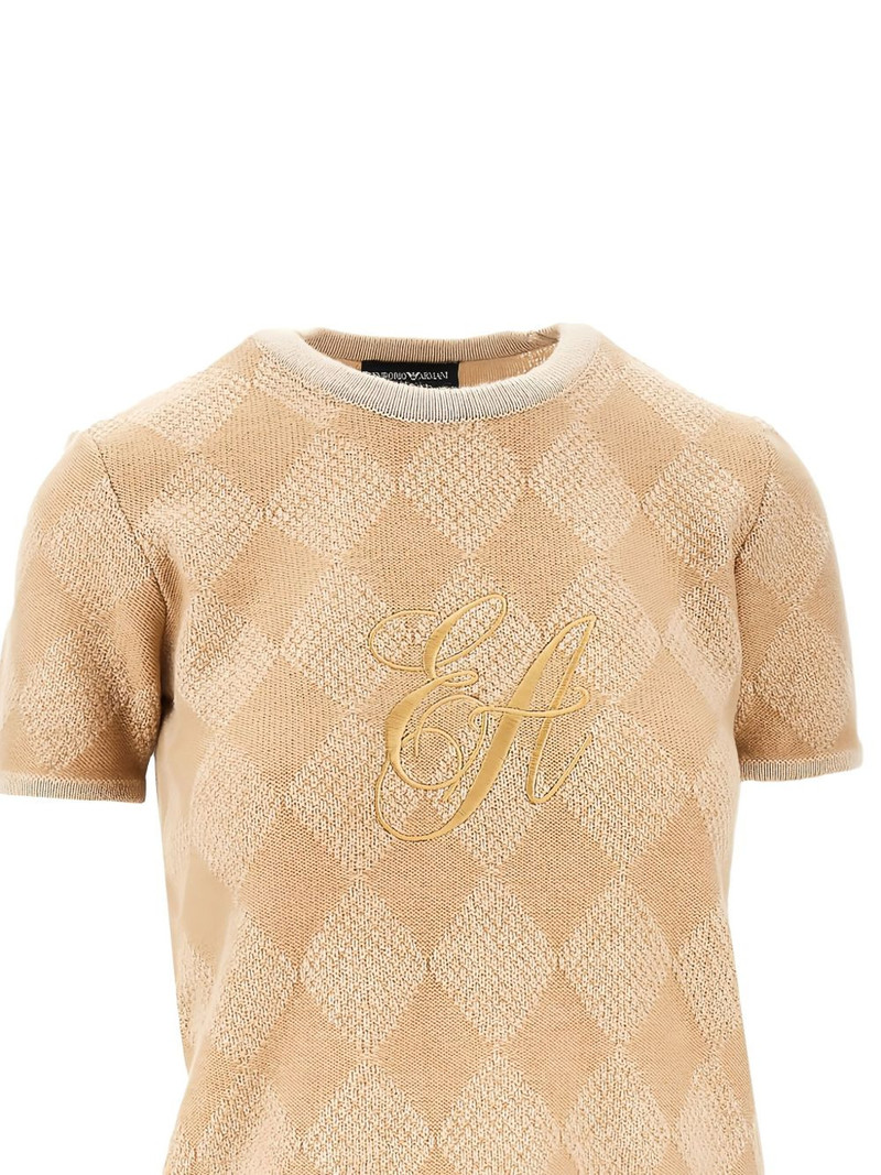 EMPORIO ARMANI argyle embroidered pullover outlook