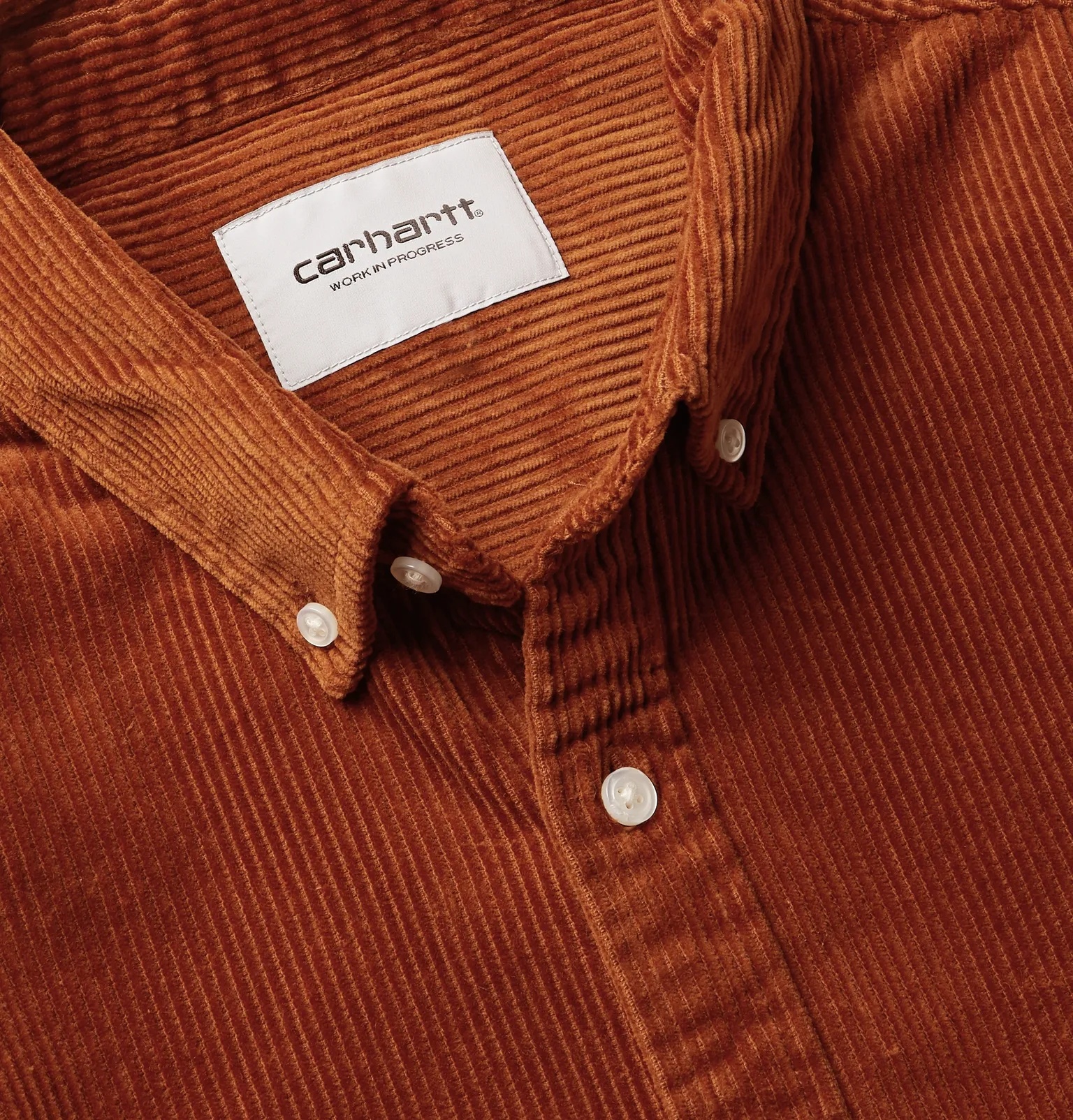 Madison Button-Down Collar Logo-Embroidered Cotton-Corduroy Shirt - 5