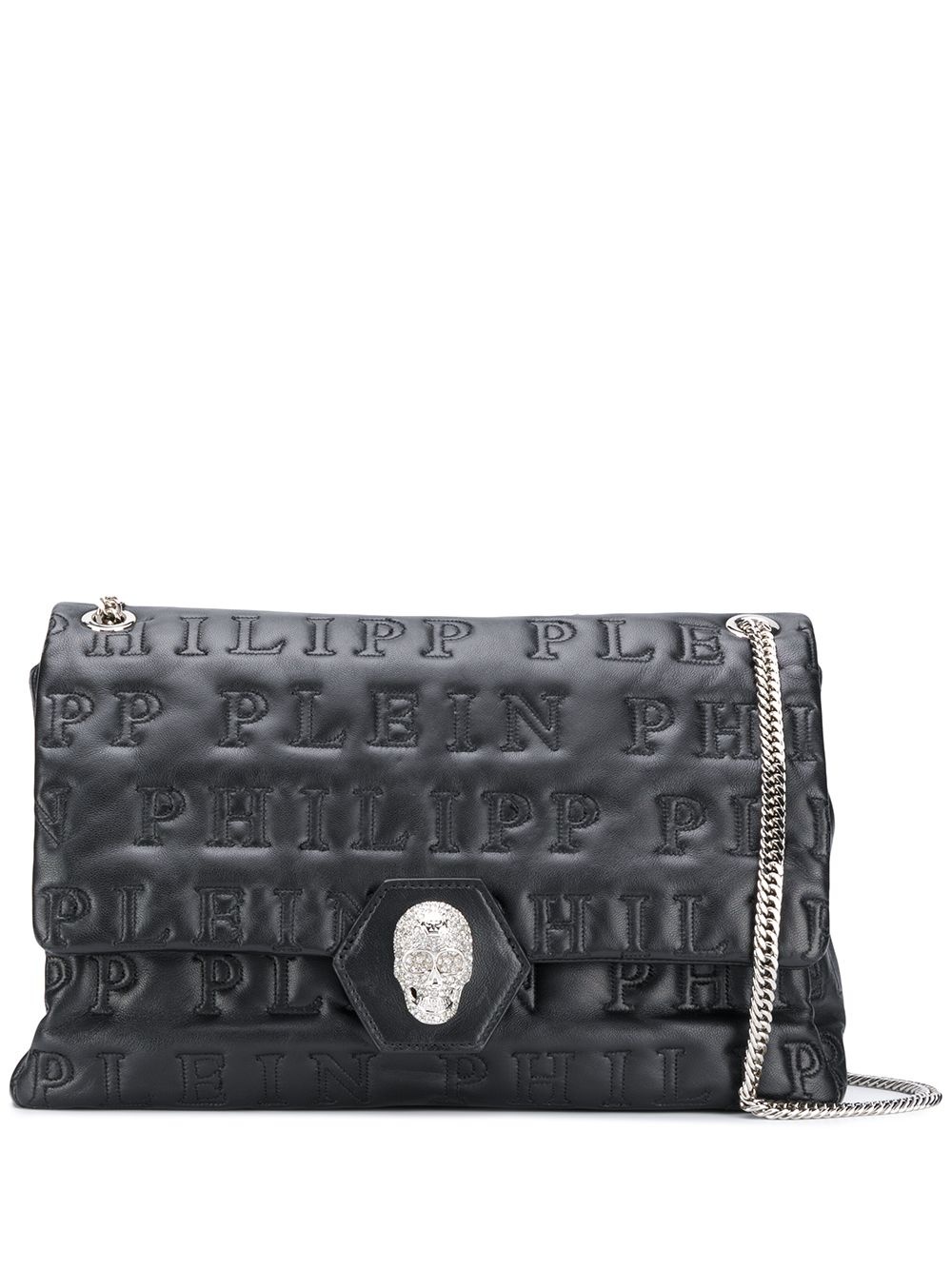 Skull embossed logo shoulder bag - 1