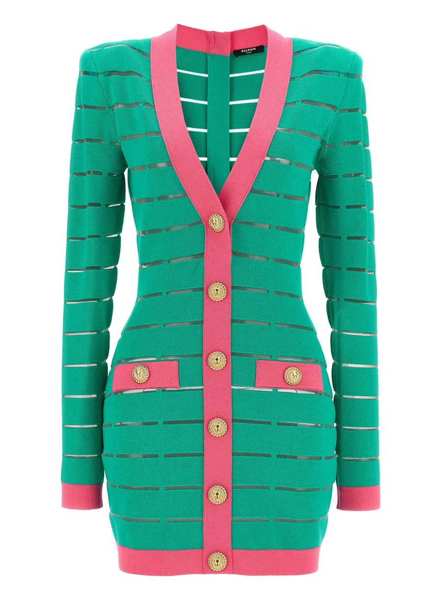 Balmain Two-Tone Knit Dress - 1