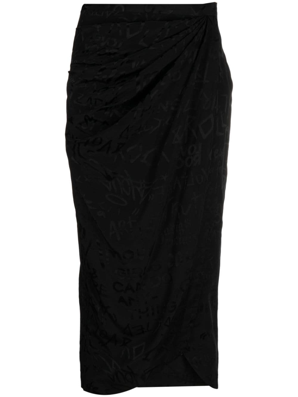 Jamelia jacquard draped silk skirt - 1