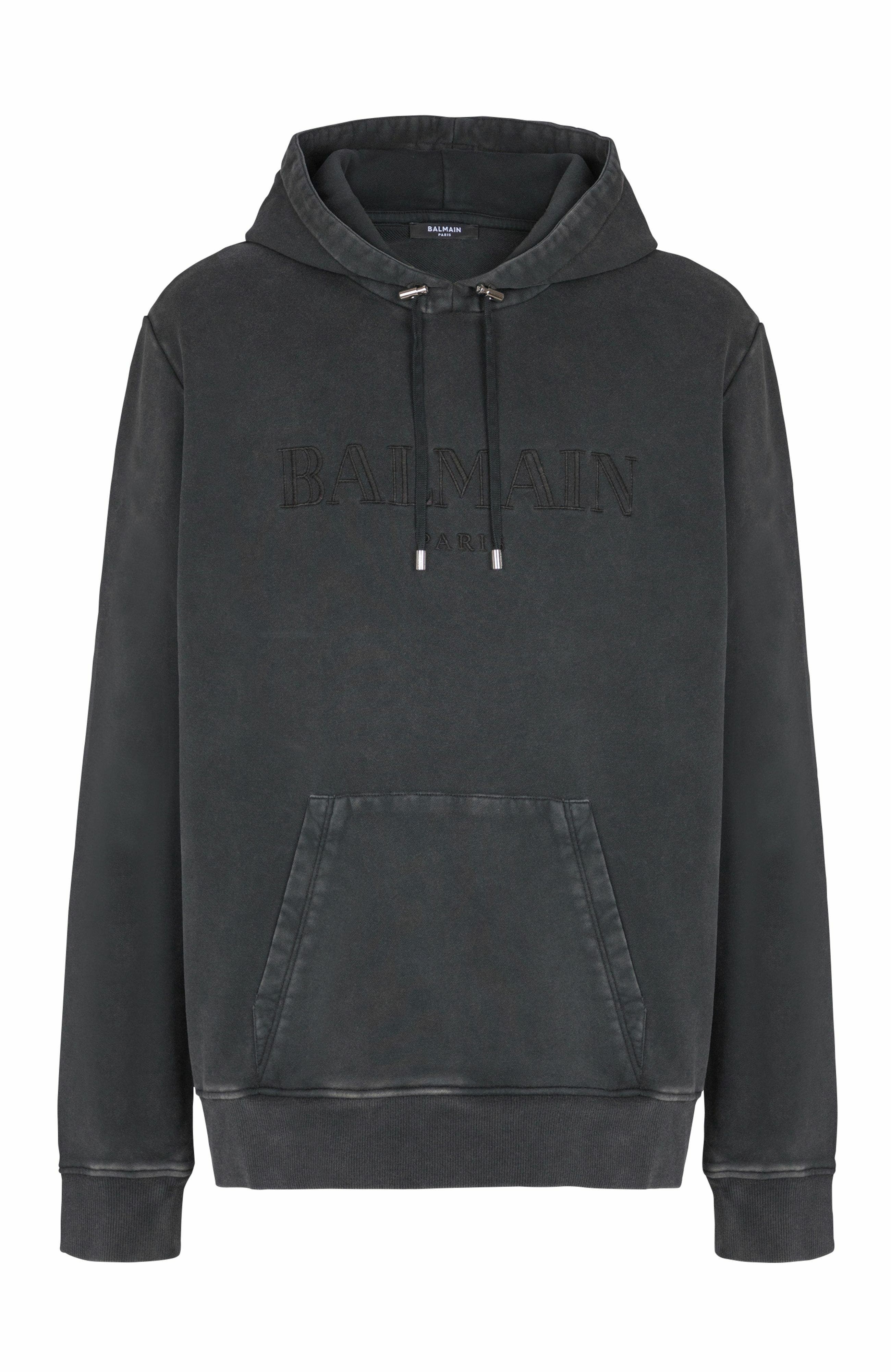 Vintage Balmain embroidered hoodie in Grey at Nordstrom - 5