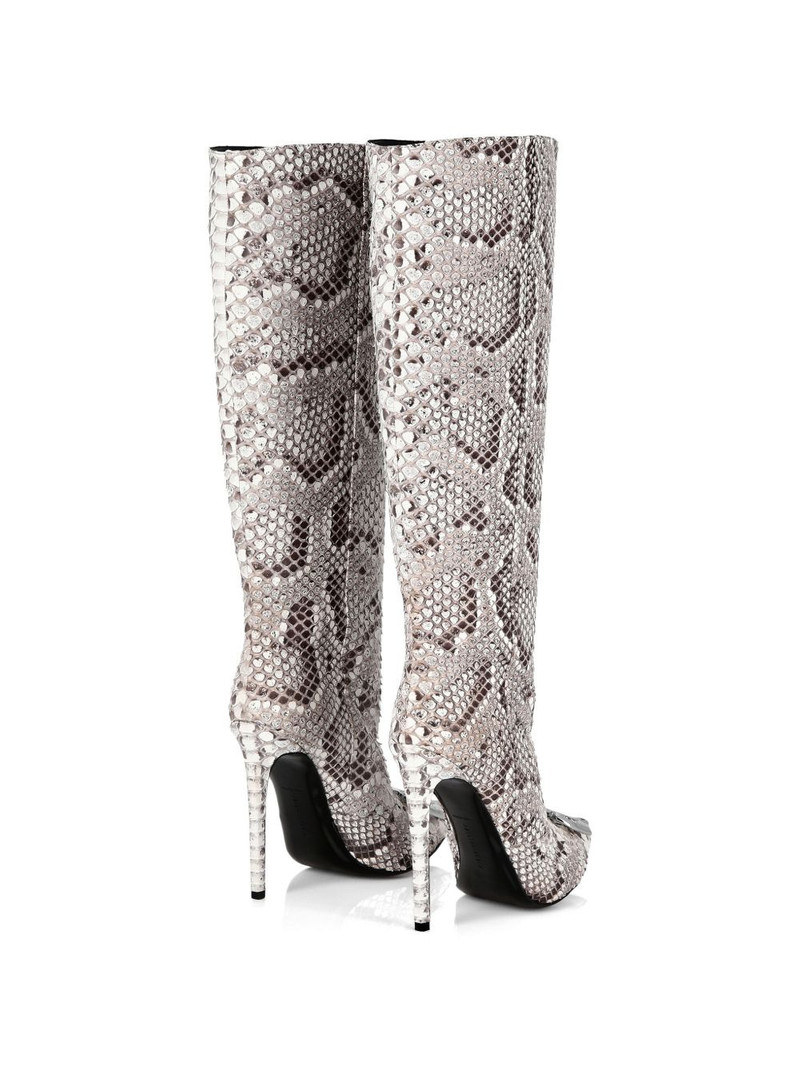 python-skin jewel monogram boots 5