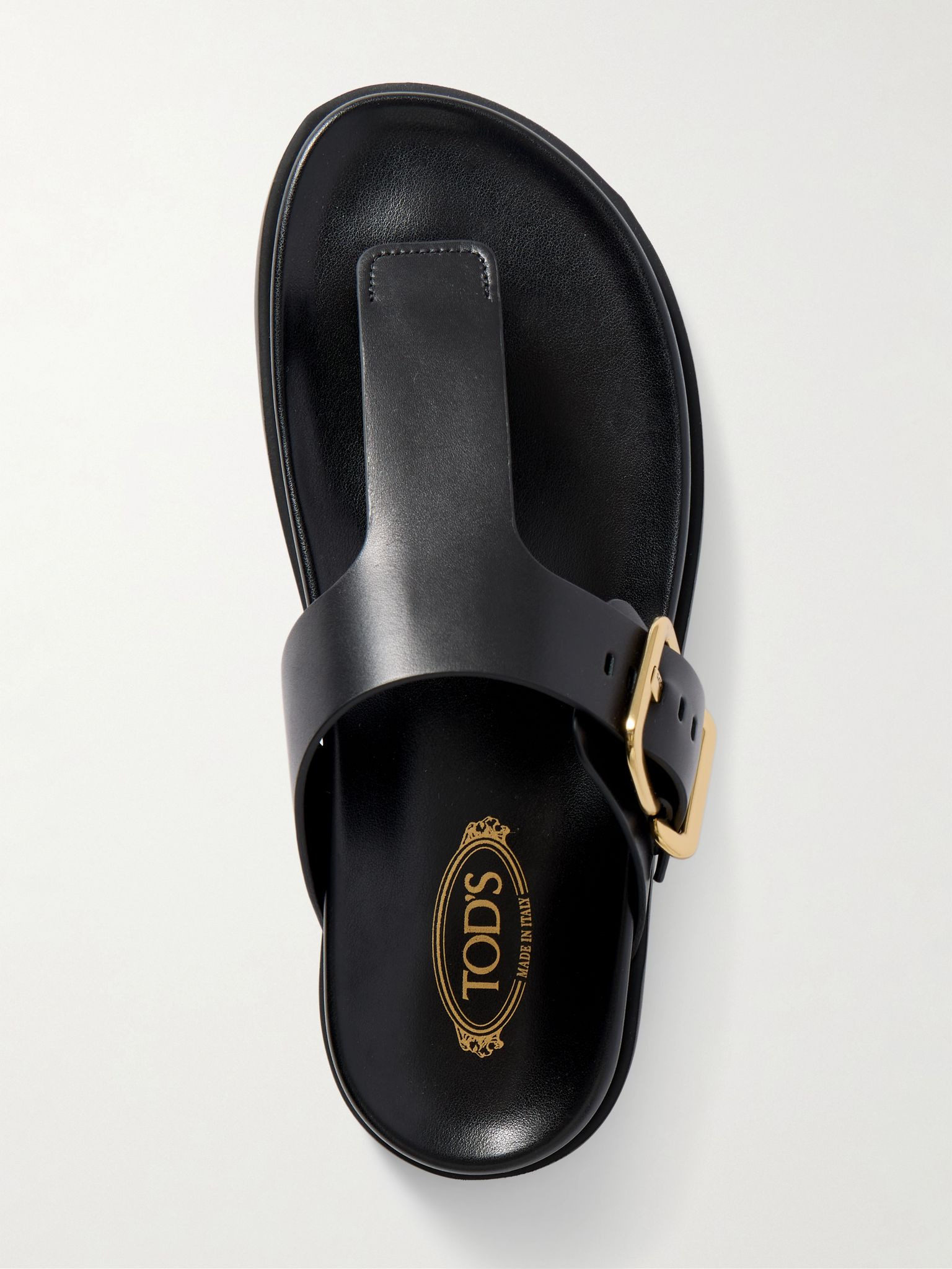 Buckled leather sandals Black - 5