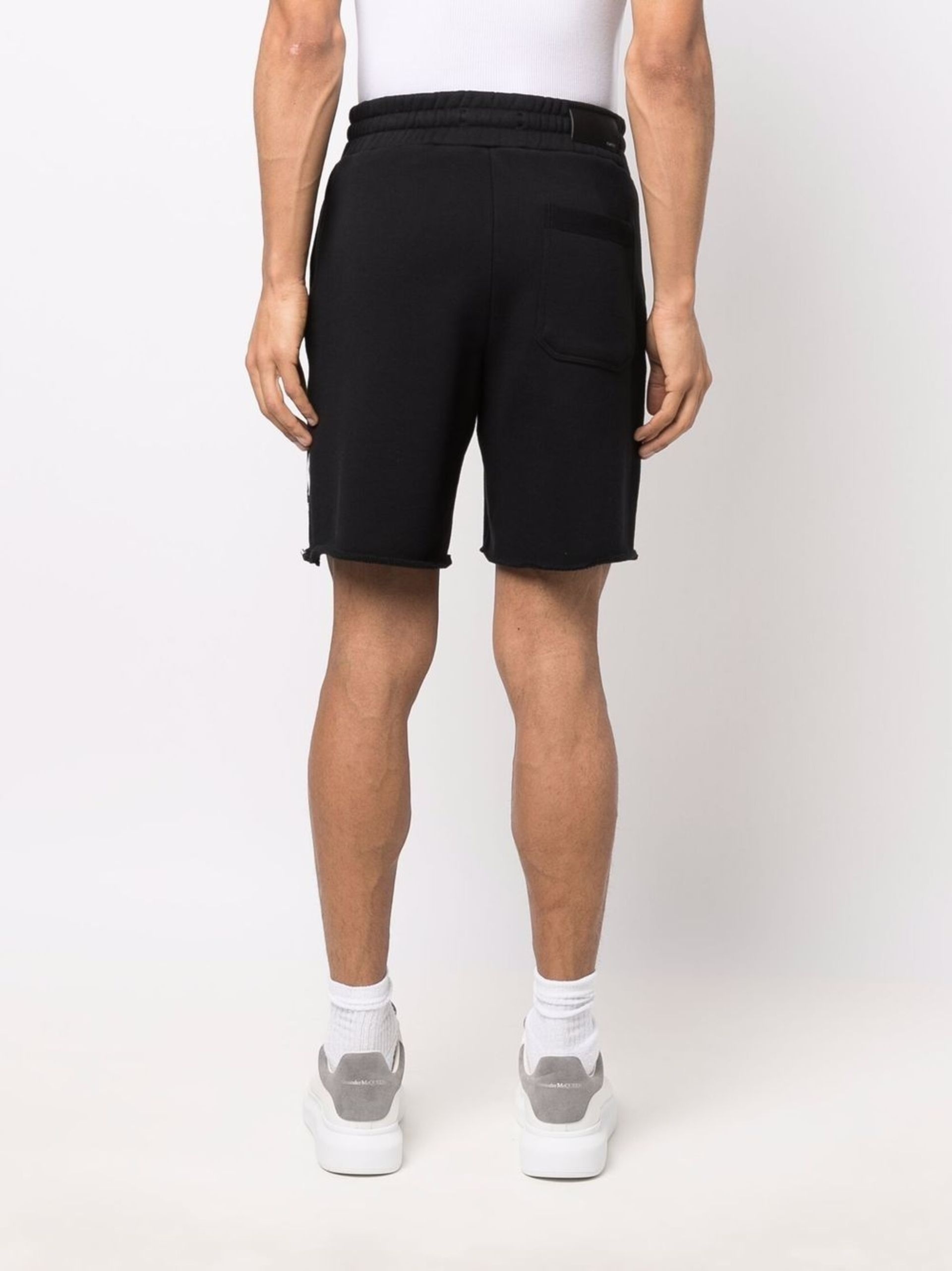 Black Logo-Print Track Shorts - 4