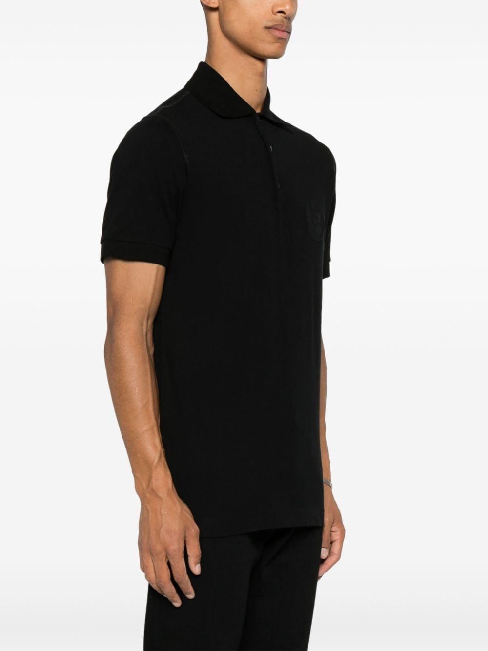 logo-embroidered cotton polo shirt - 3