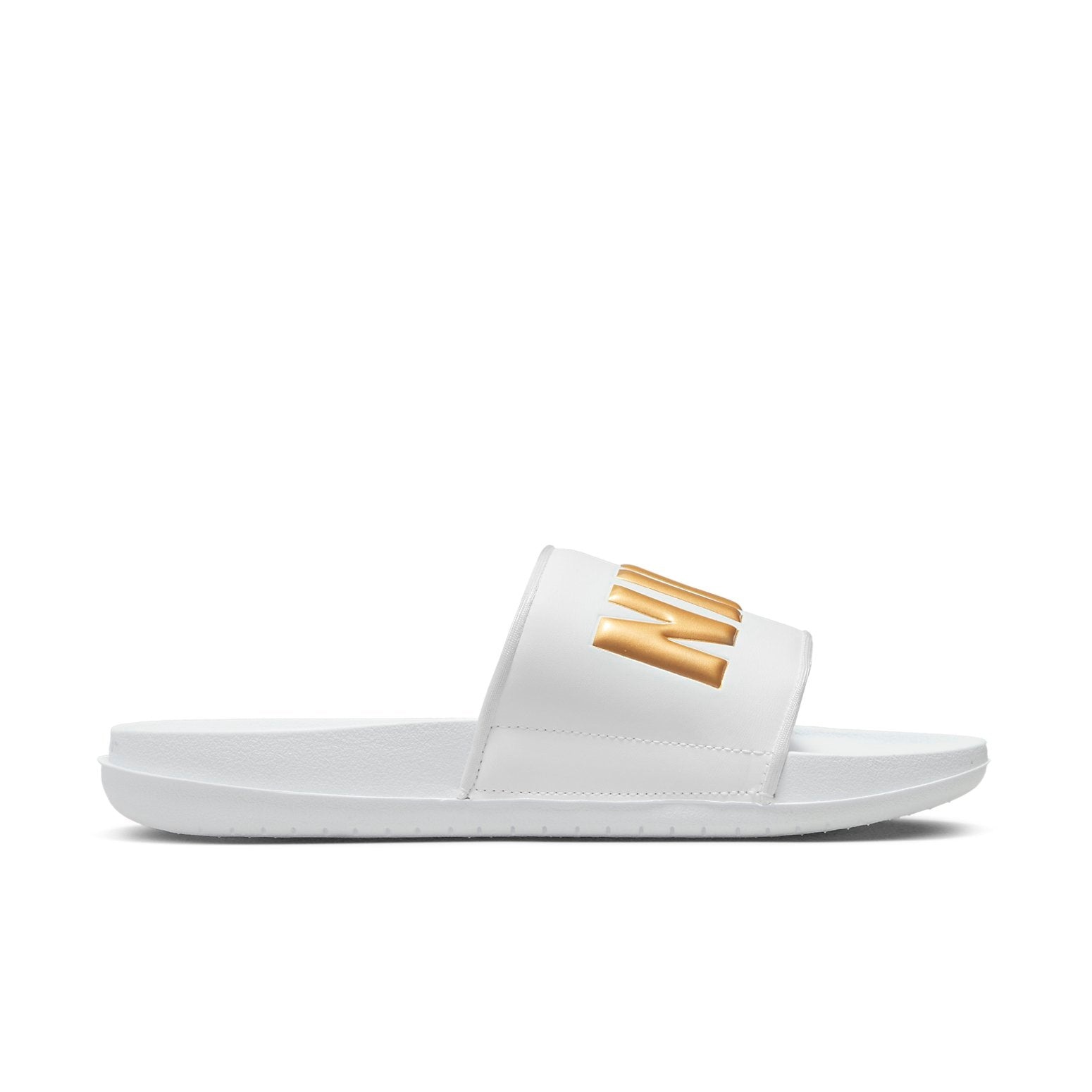 (WMNS) Nike Offcourt Slide 'White Metallic Gold' BQ4632-106 - 2