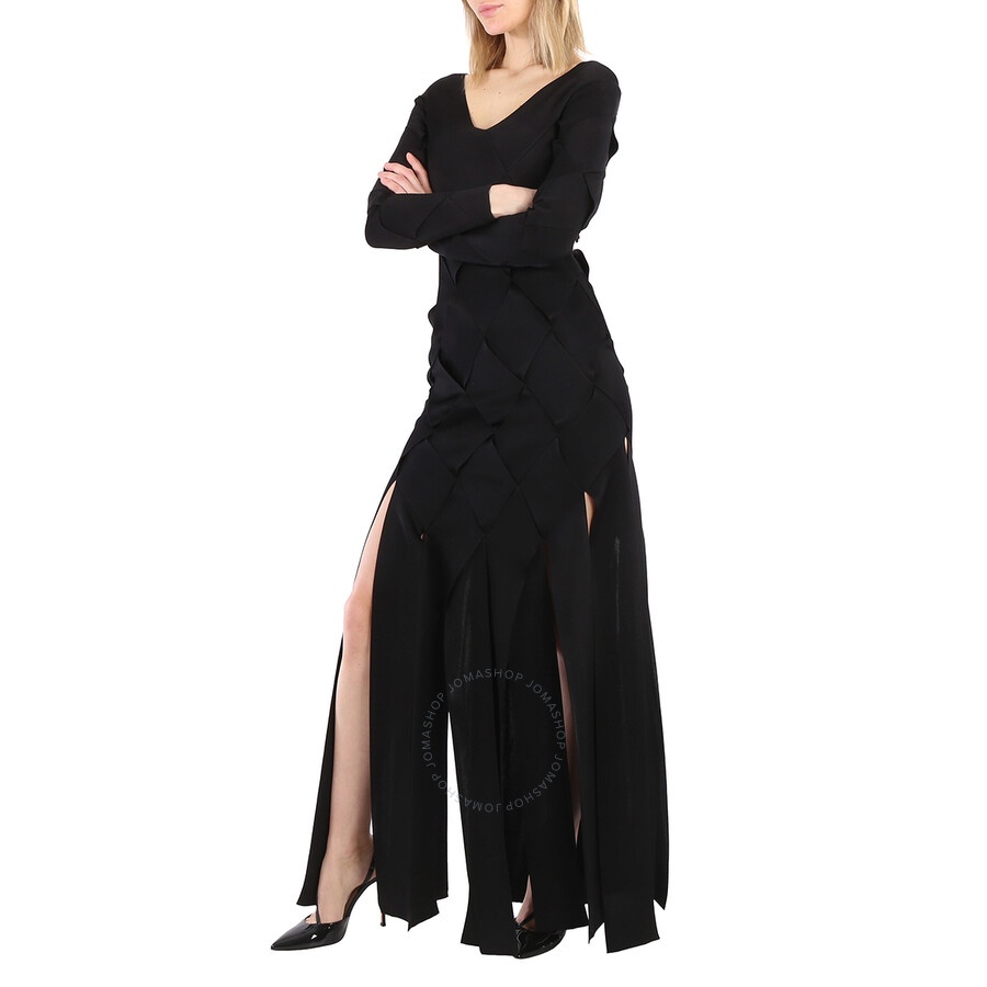 Burberry Ladies Black Anatori Long-sleeve Panelled Knit Gown - 5