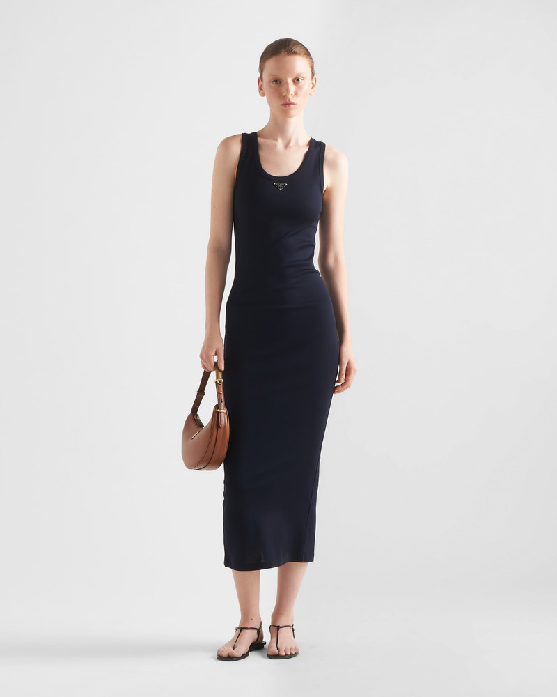Prada Ribbed knit cotton dress outlook