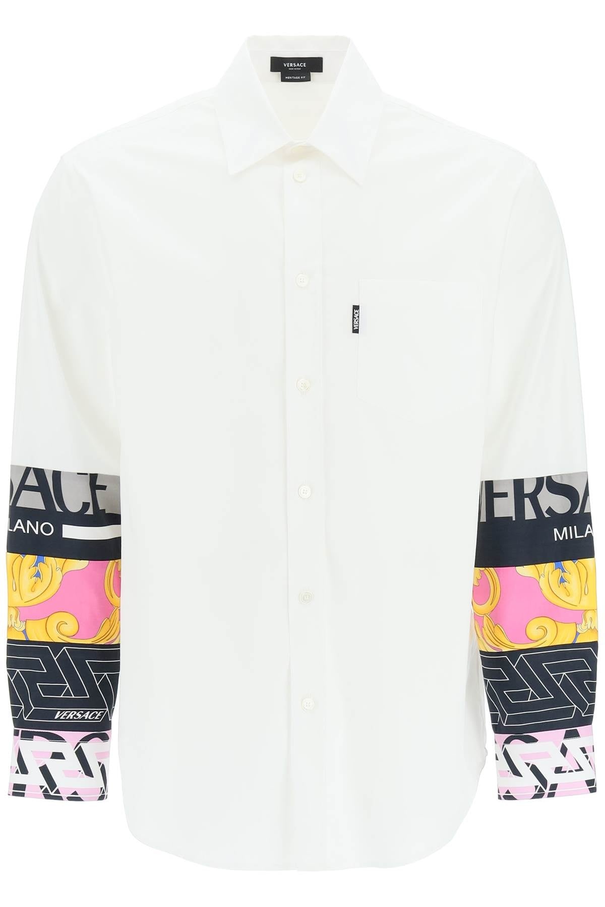 patchwork logo button-down shirt - 1