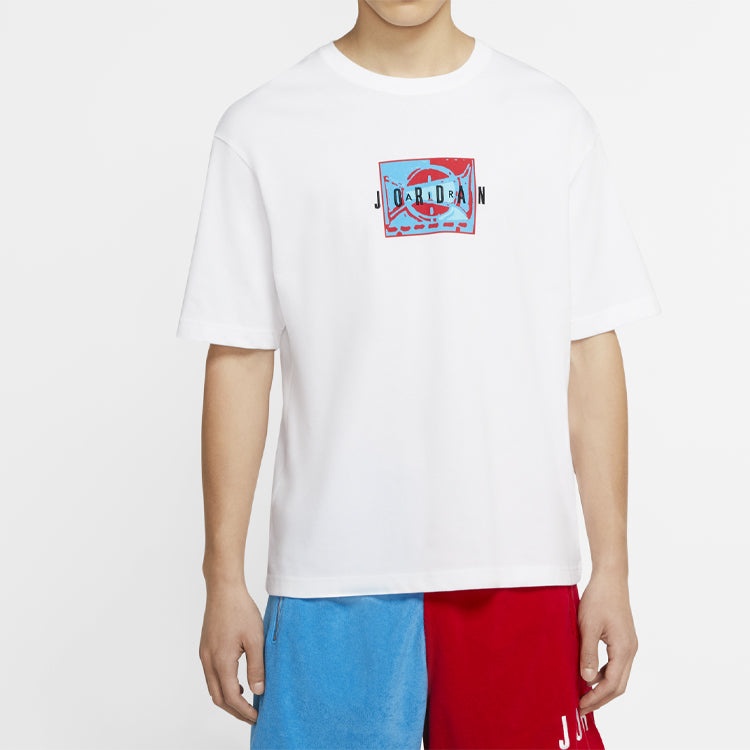 Air Jordan Sport DNA Logo Printing Short Sleeve White CJ6222-100 - 3