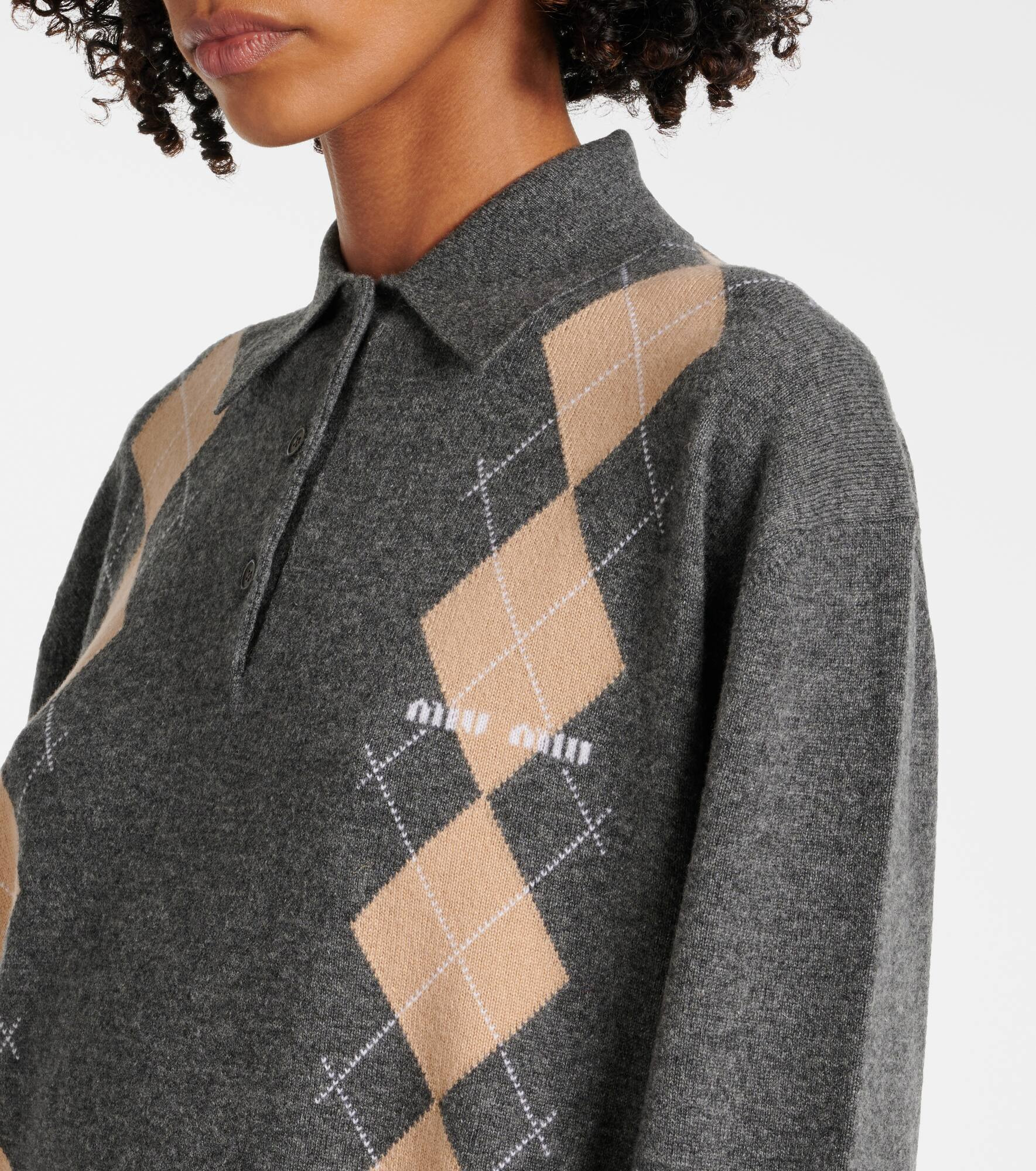 Argyle cashmere sweater - 5