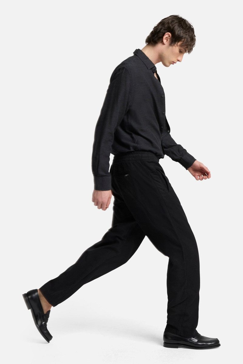 Linen Blend Jogger Pant in Black 7