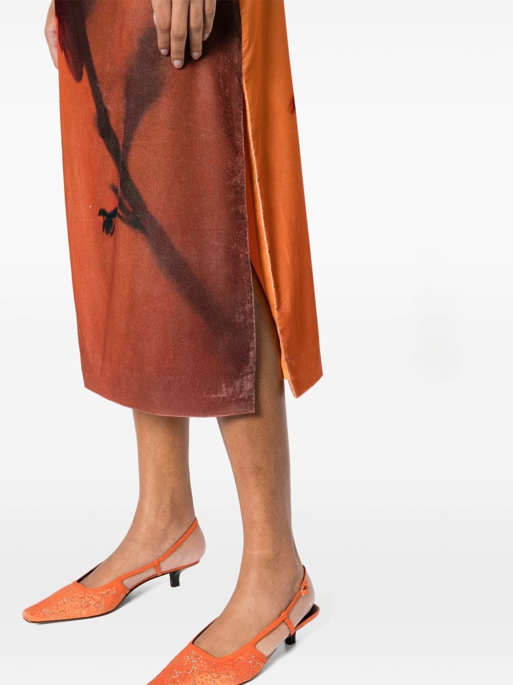 abstract-pattern print sleeveless dress - 5