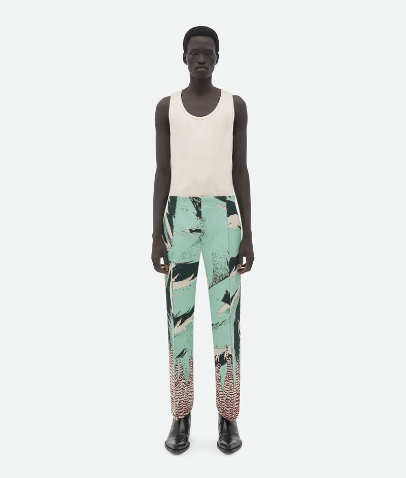 Bottega Veneta Curved Shape Graphic Viscose Jacquard Trousers outlook