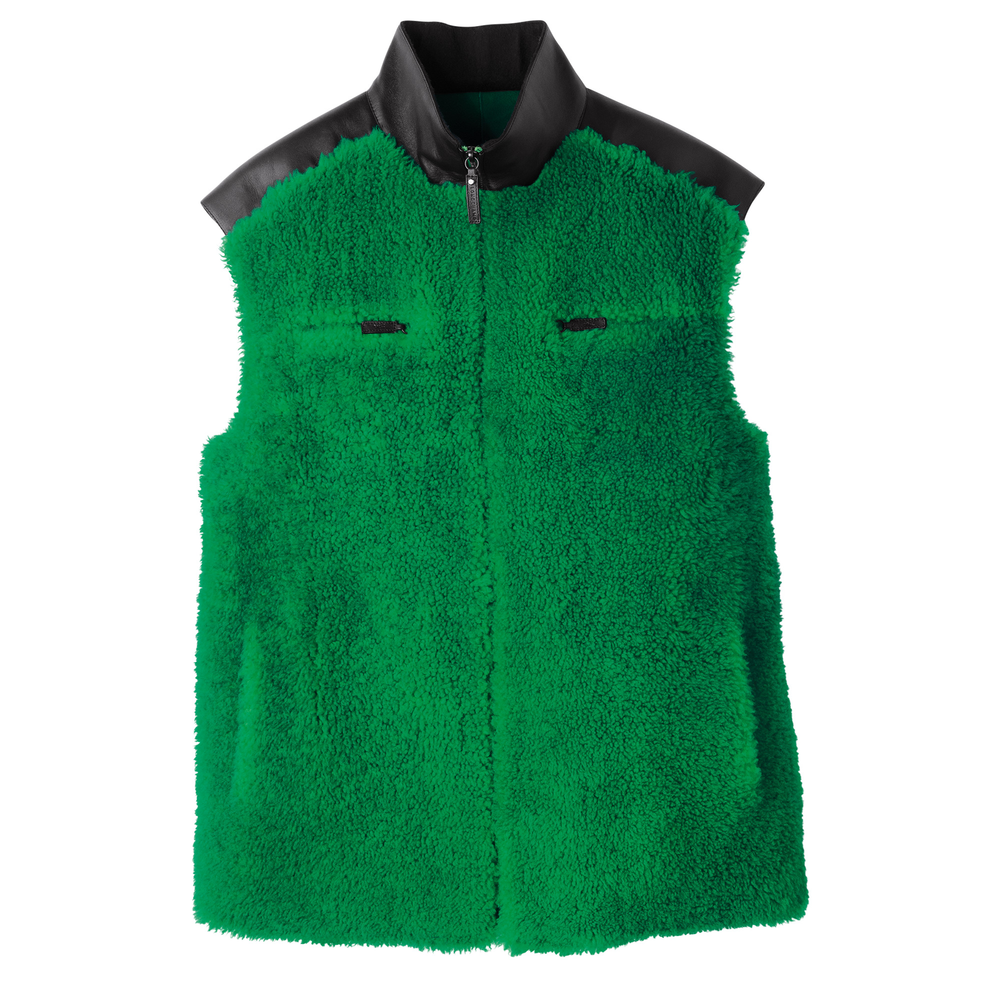 Fall-Winter 2023 Collection Sleeveless cardigan Lawn - Leather - 1